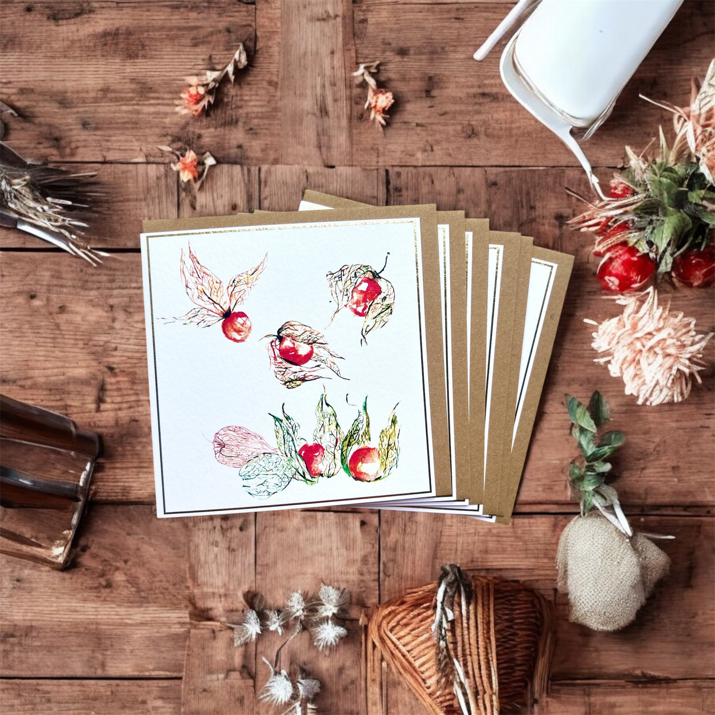 Cape Gooseberry 'Gooseberry Pop' Greeting Card - by Sarah Epsom