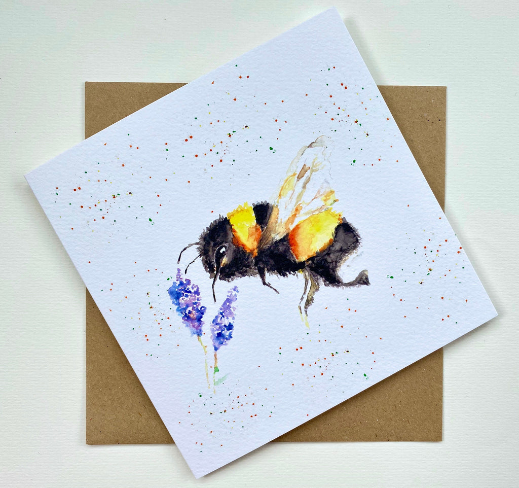 Bumble bee 'Summer Flight'  Greeting Card - by Sarah Epsom