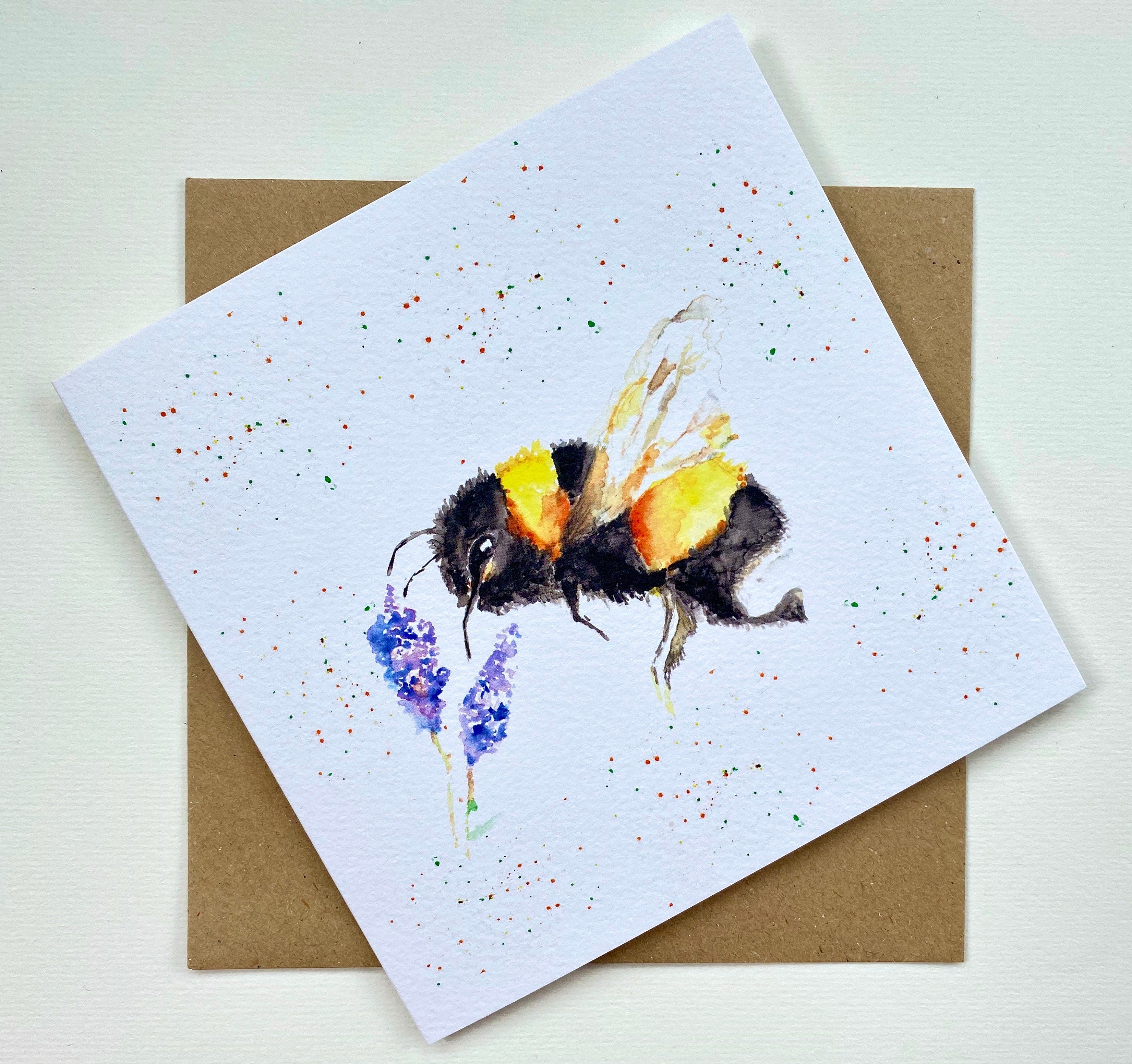 Bumble bee 'Summer Flight'  Greeting Card - by Sarah Epsom