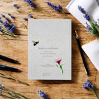 Bumblebee Hardback Journal, Watercolour Art, A5 Notebook, Lined paper, by Sarah Epsom