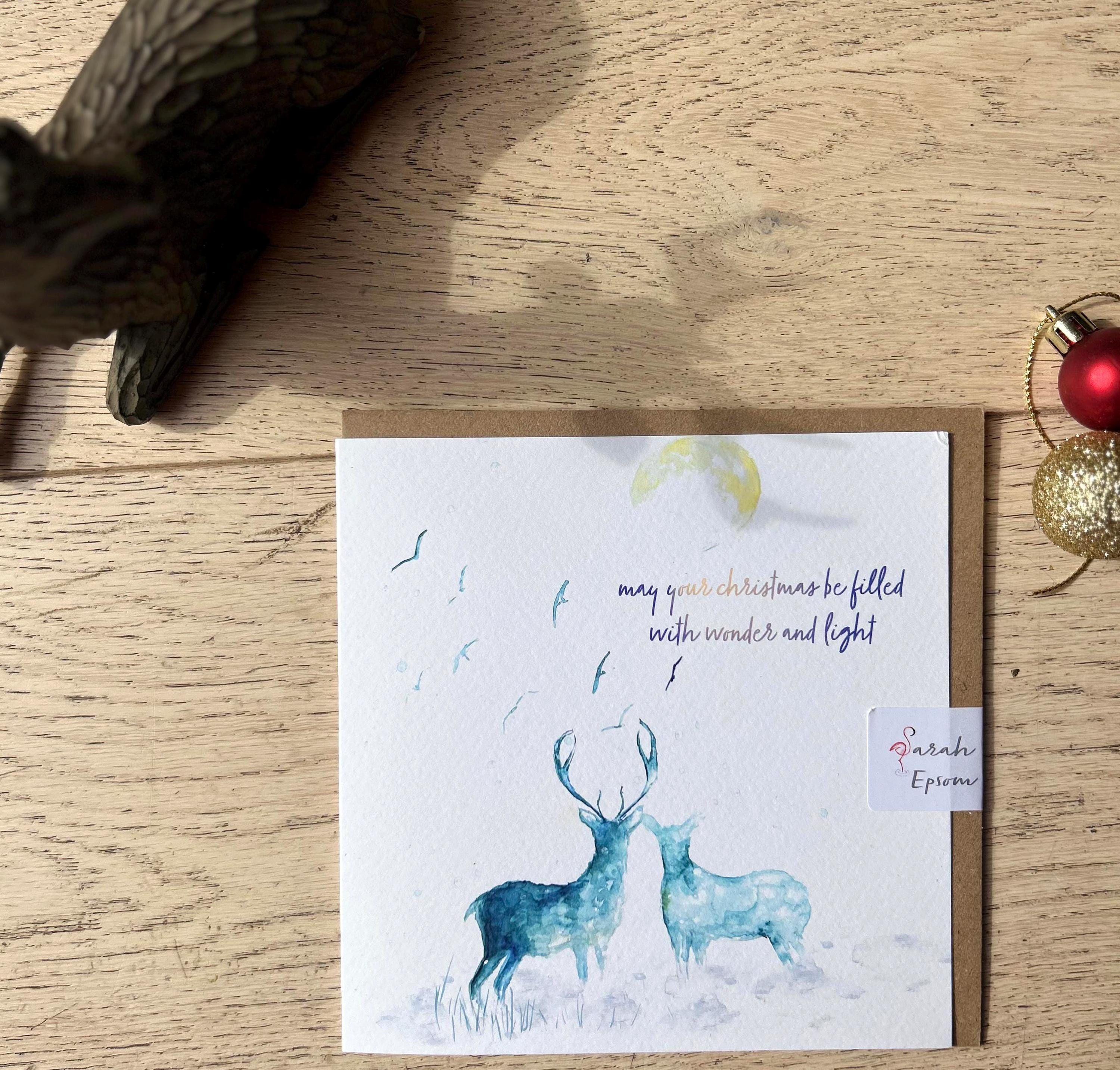 Christmas card, Deer Christmas Card - by Sarah Epsom