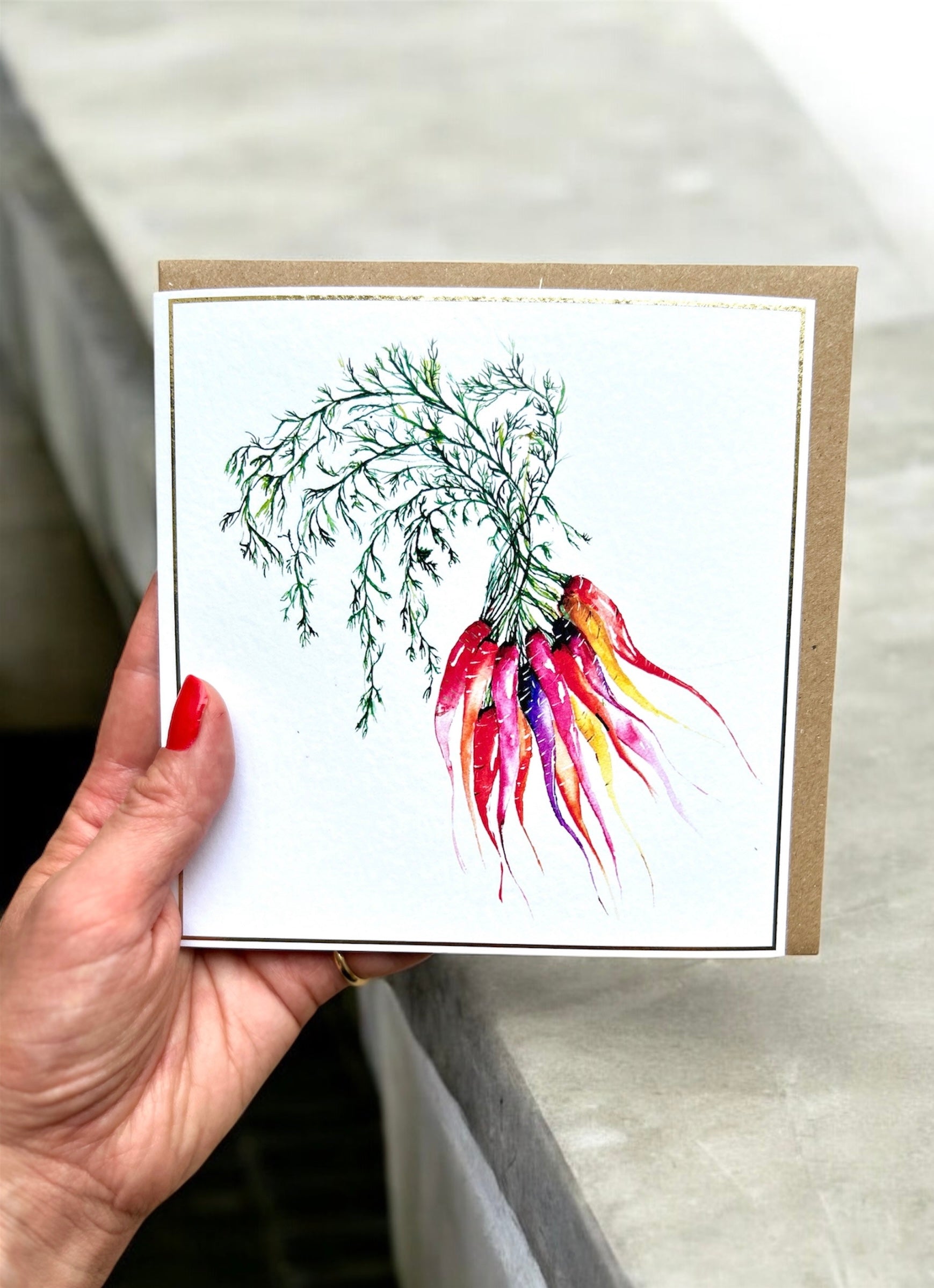 Heritage Carrot 'A Lovely Bunch' Greeting Card - by Sarah Epsom