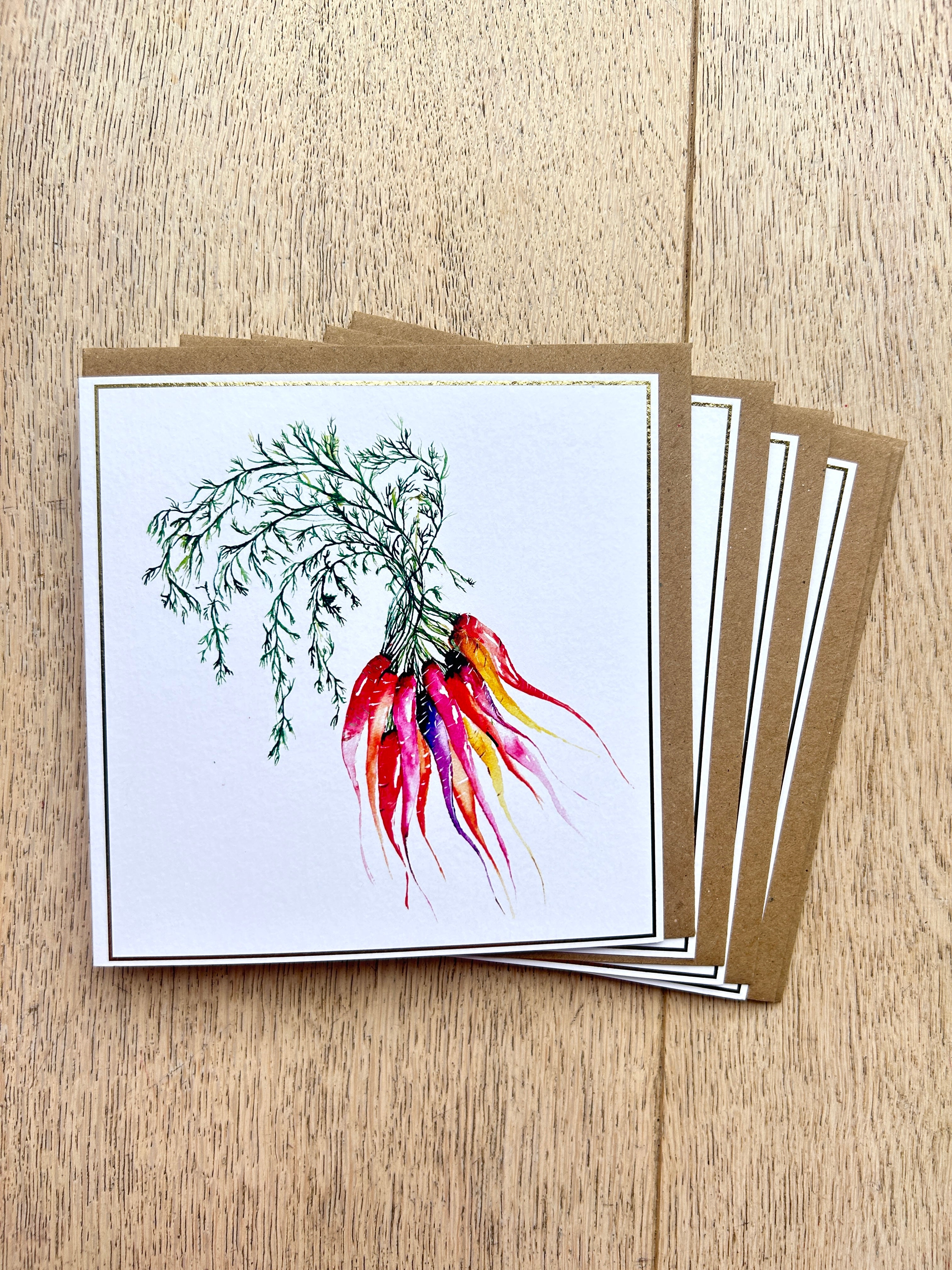 Heritage Carrot 'A Lovely Bunch' Greeting Card - by Sarah Epsom