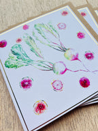 Watermelon Radish 'Patchwork Picnic' Greeting Card - by Sarah Epsom