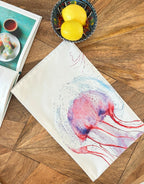 Jellyfish towel, Jellyfish and Friends, 100% Organic Cotton tea towel, Designed and printed in UK - by Sarah Epsom