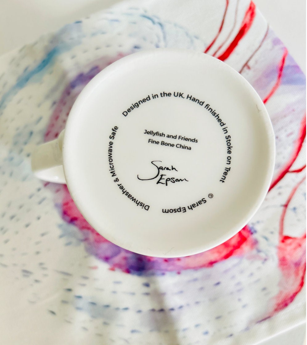 Jellyfish Mug, Jellyfish and Friends, Fine Bone China Mug by Sarah Epsom