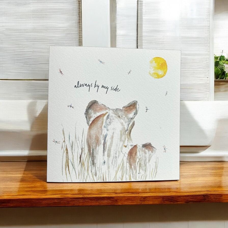 Elephants 'Always by my side' Greeting Card - by Sarah Epsom