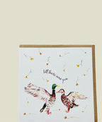 Watercolour Ducks, 'Till there was you' Anniversary Greeting Card - by Sarah Epsom