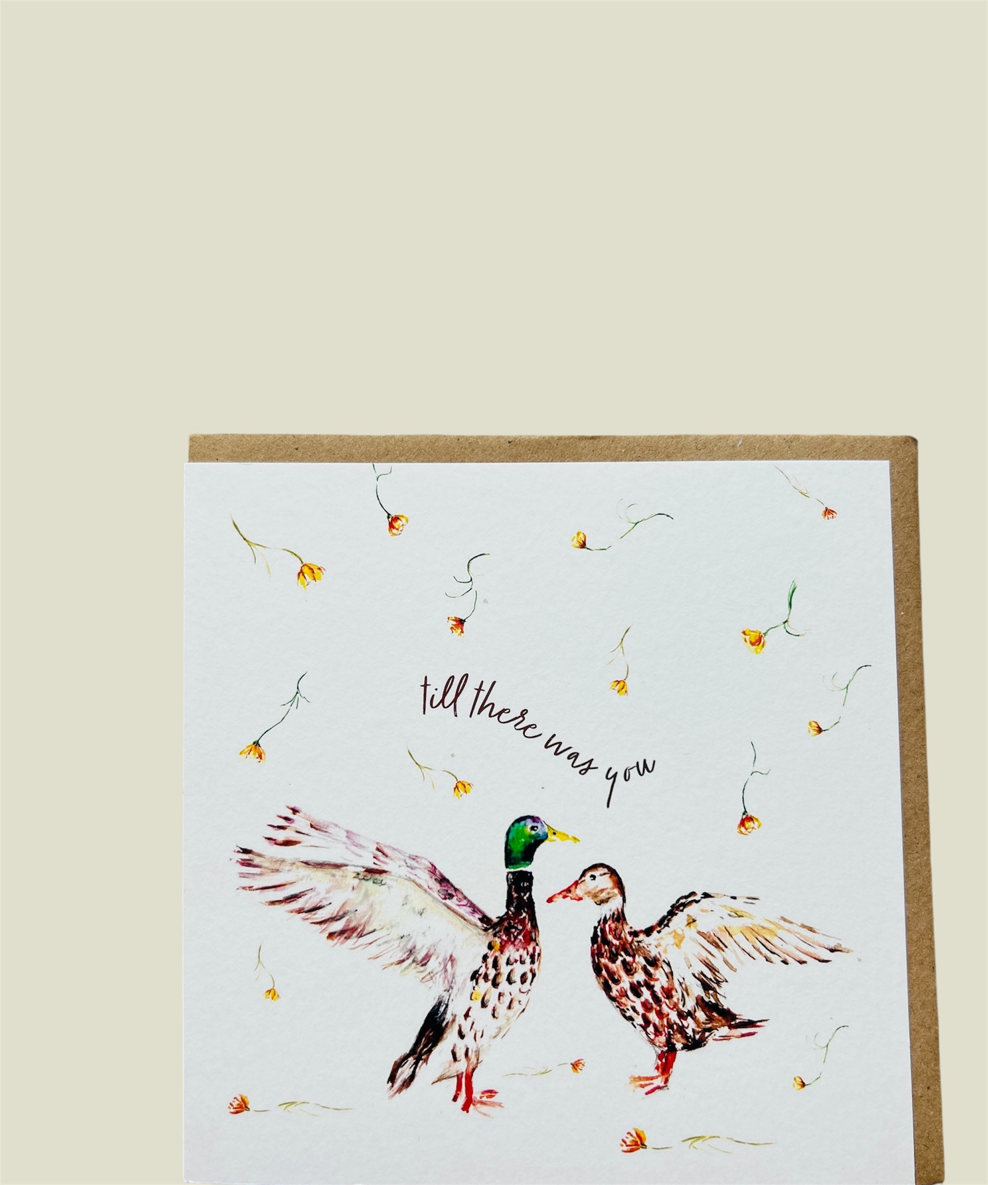Watercolour Ducks, 'Till there was you' Anniversary Greeting Card - by Sarah Epsom