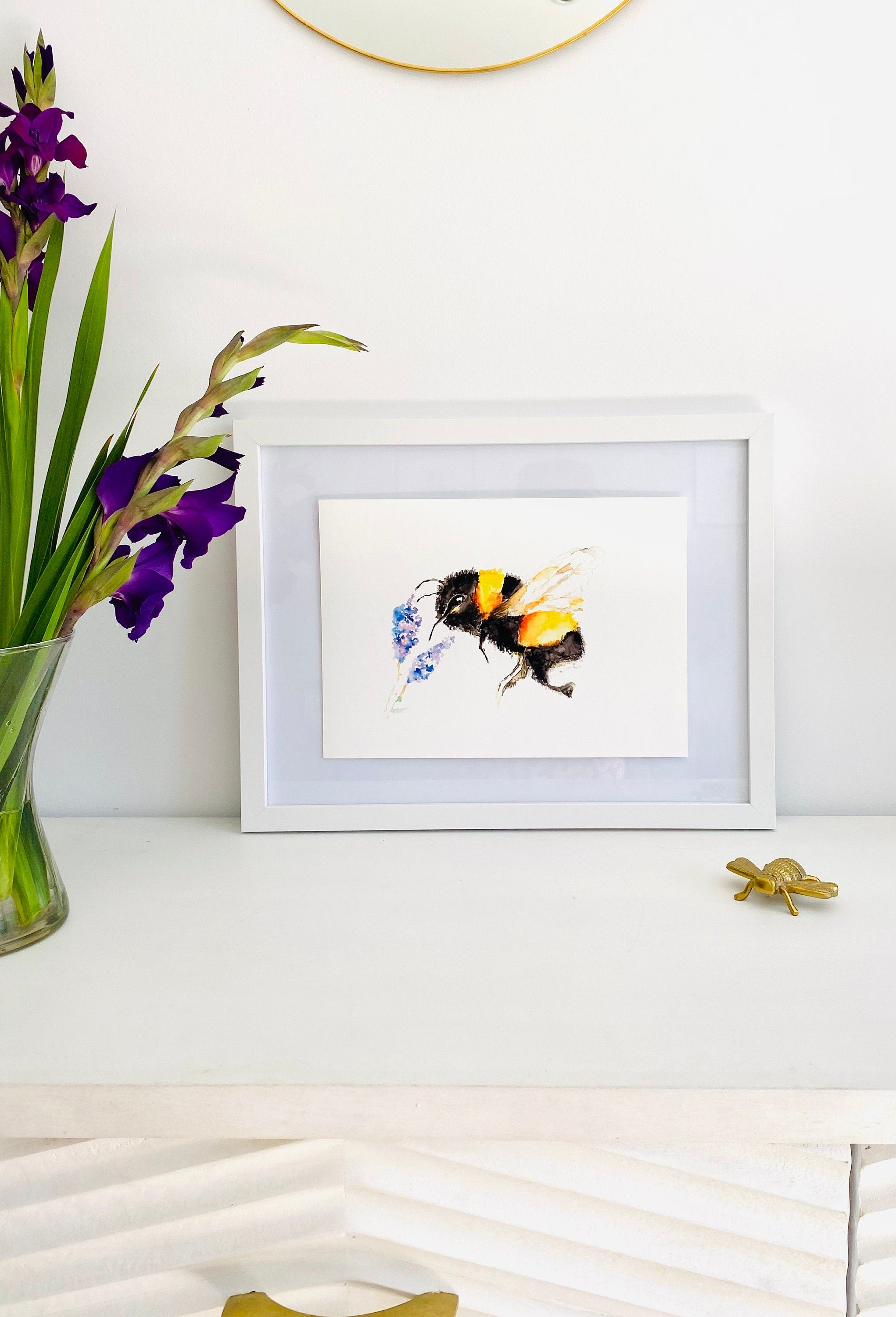 Summer flight, Watercolour Bee, A4 Gicée print