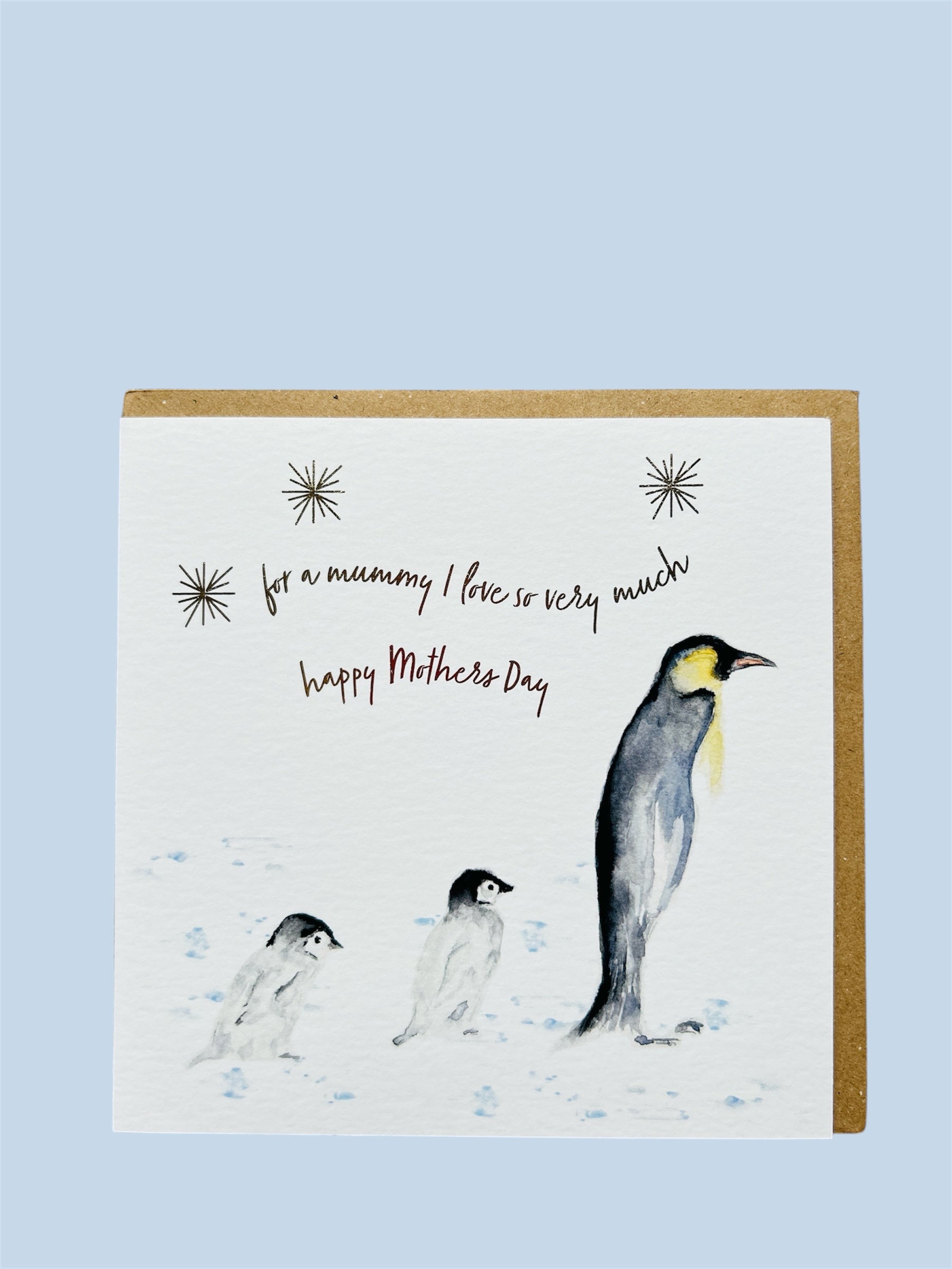 Mothers Day Penguins 'for a mummy I love so very much happy mothers day' Greeting Card - by Sarah Epsom