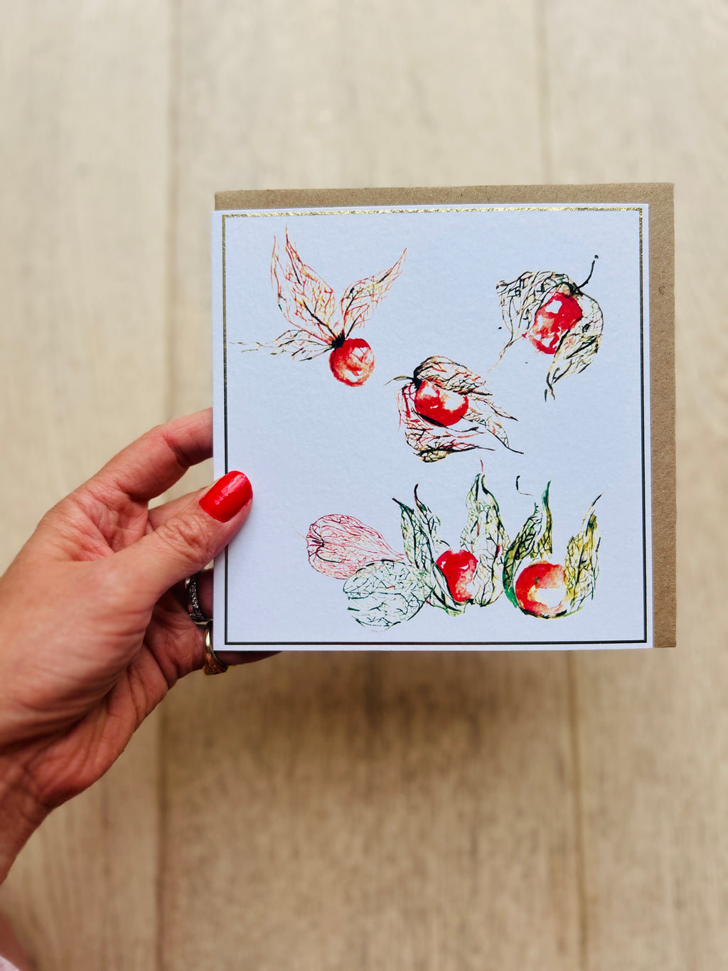 Cape Gooseberry 'Gooseberry Pop' Greeting Card - by Sarah Epsom