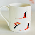 Flamingo Mug, Flying flamingo, Fine Bone China Mug by Sarah Epsom