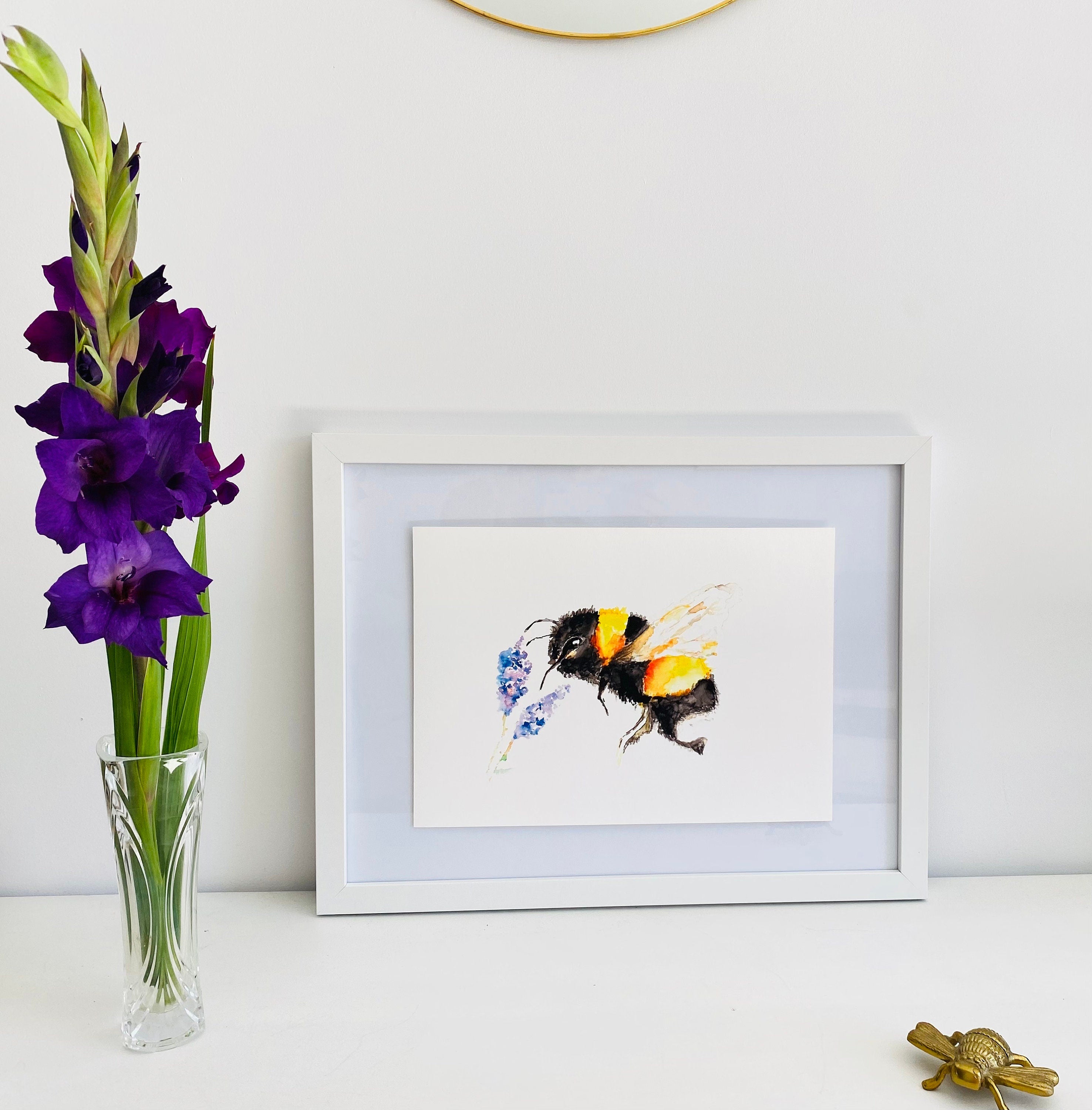 Summer flight, Watercolour Bee, A4 Gicée print