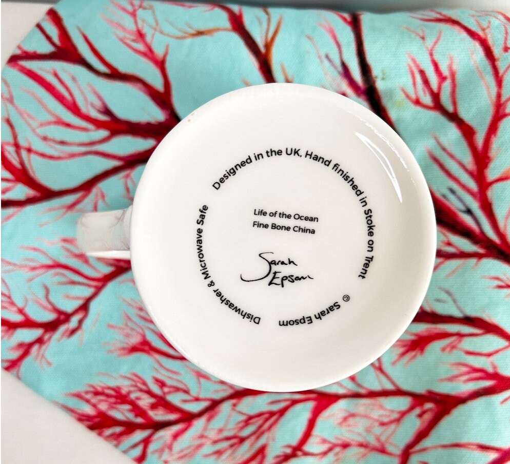 Seaweed mug, Life of the Ocean, Seaweed design, Fine Bone China Mug by Sarah Epsom