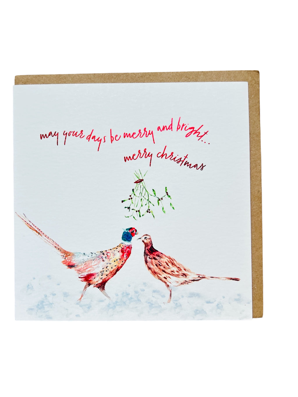 Christmas Pheasants, Christmas Greeting Card - by Sarah Epsom
