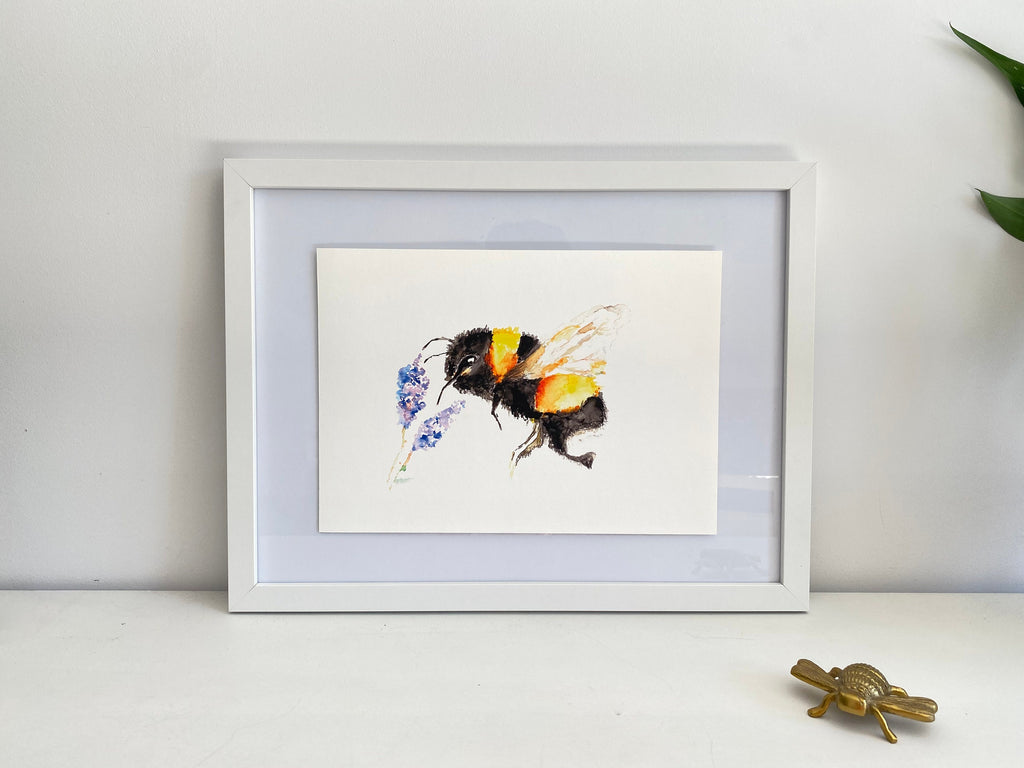 Summer flight, Watercolour Bee, A4 Gicée print