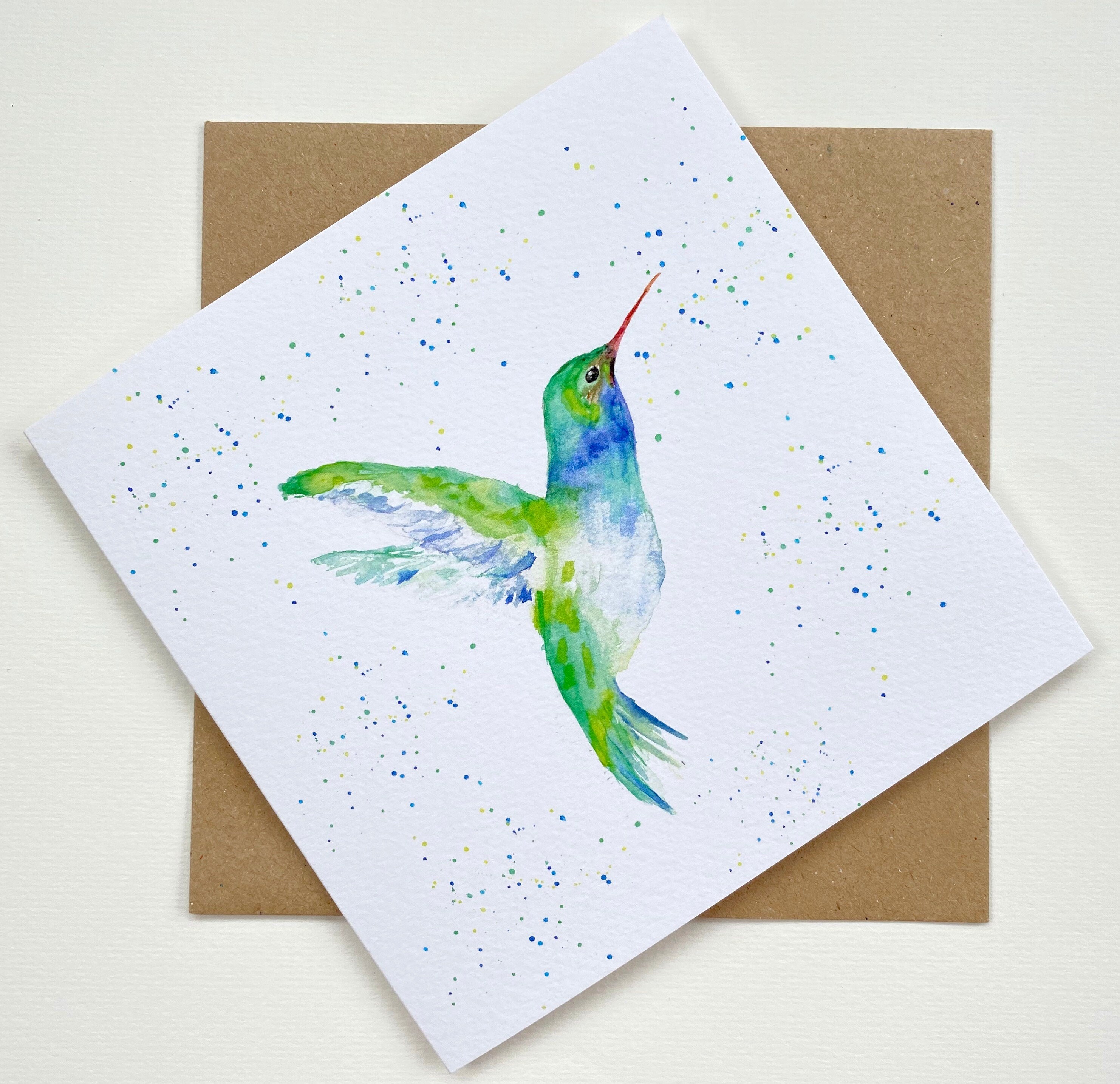 Hummingbird 'Fly to Freedom', Greeting Card - by Sarah Epsom