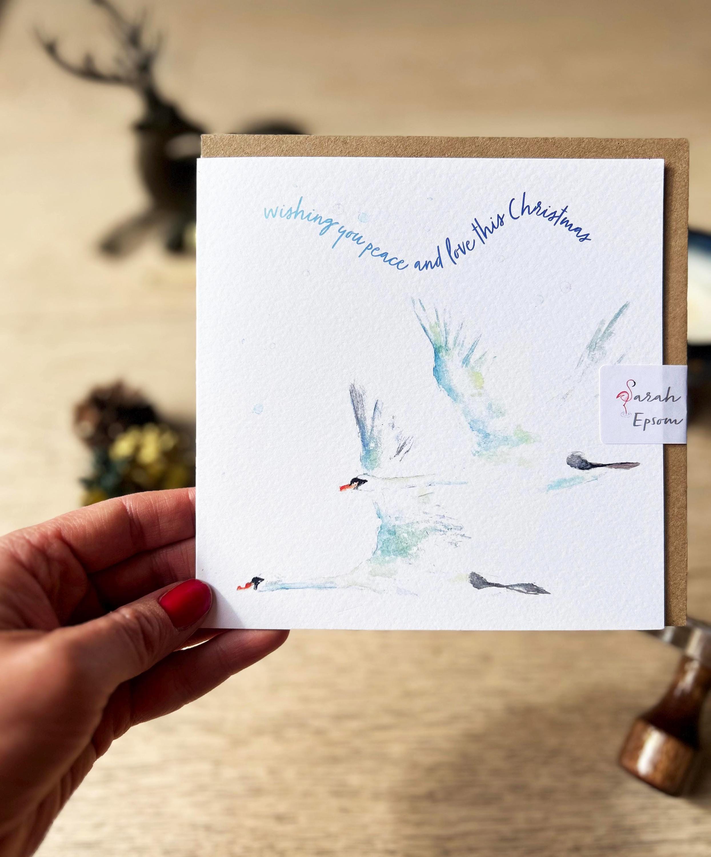Christmas Cards, 'Flying Swans' - by Sarah Epsom