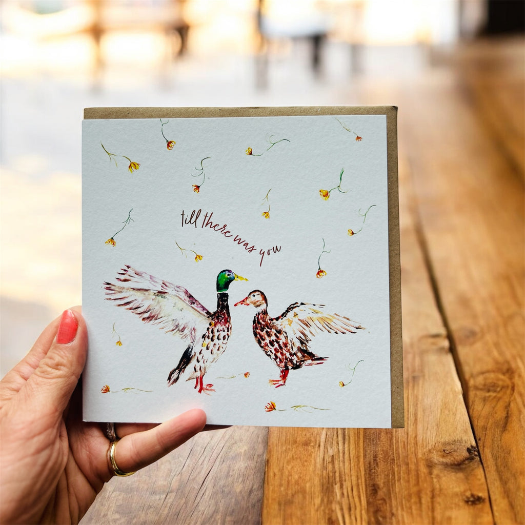 Watercolour Ducks, 'Till there was you' Anniversary Greeting Card - by Sarah Epsom