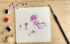 Jellyfish and Friends, Greeting Card, Blank Note Card, Eco-Friendly by artist Sarah Epsom