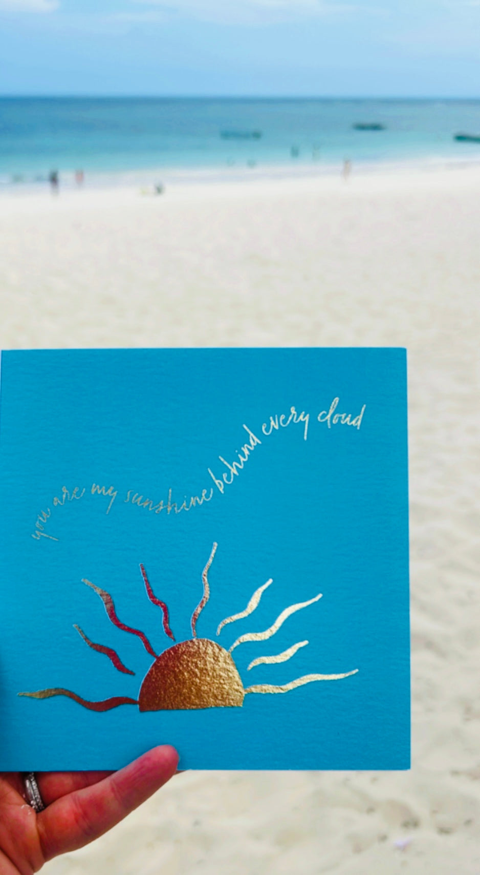 Ray of Sun 'You are my sunshine behind every cloud' Greeting Card - by Sarah Epsom - Available for pre-order