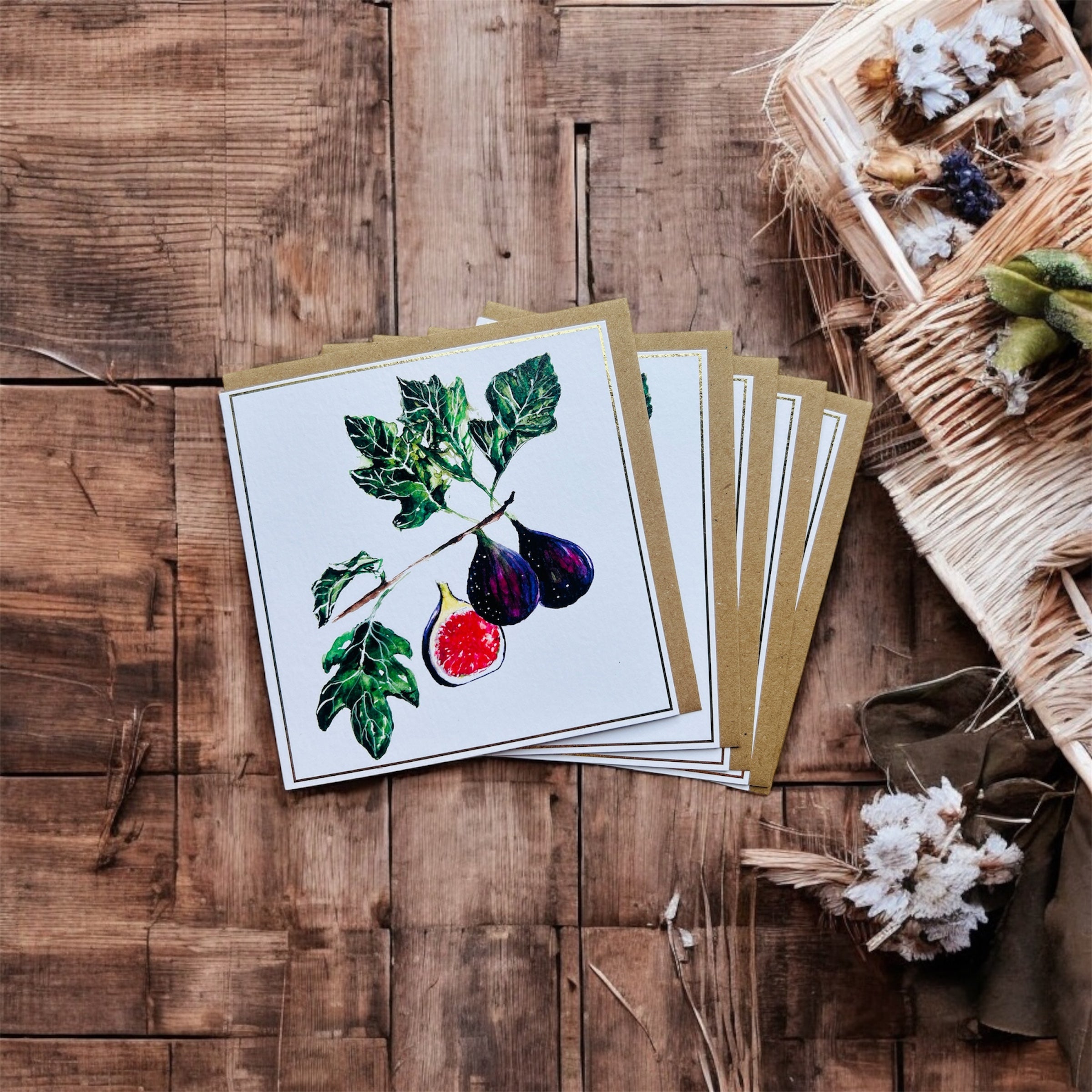 Fig 'Delightful Figs' Greeting Card - by Sarah Epsom