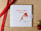 Christmas Card, 'Wishing you ' Robin Christmas Card, Greeting Card - by Sarah Epsom