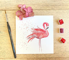 Flamingo 'Lady in Pink' Greeting Card -by Sarah Epsom