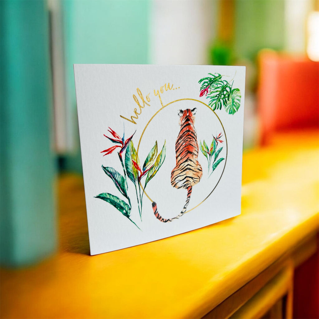 Tiger 'Hello You' Greeting Card - by artist Sarah Epsom