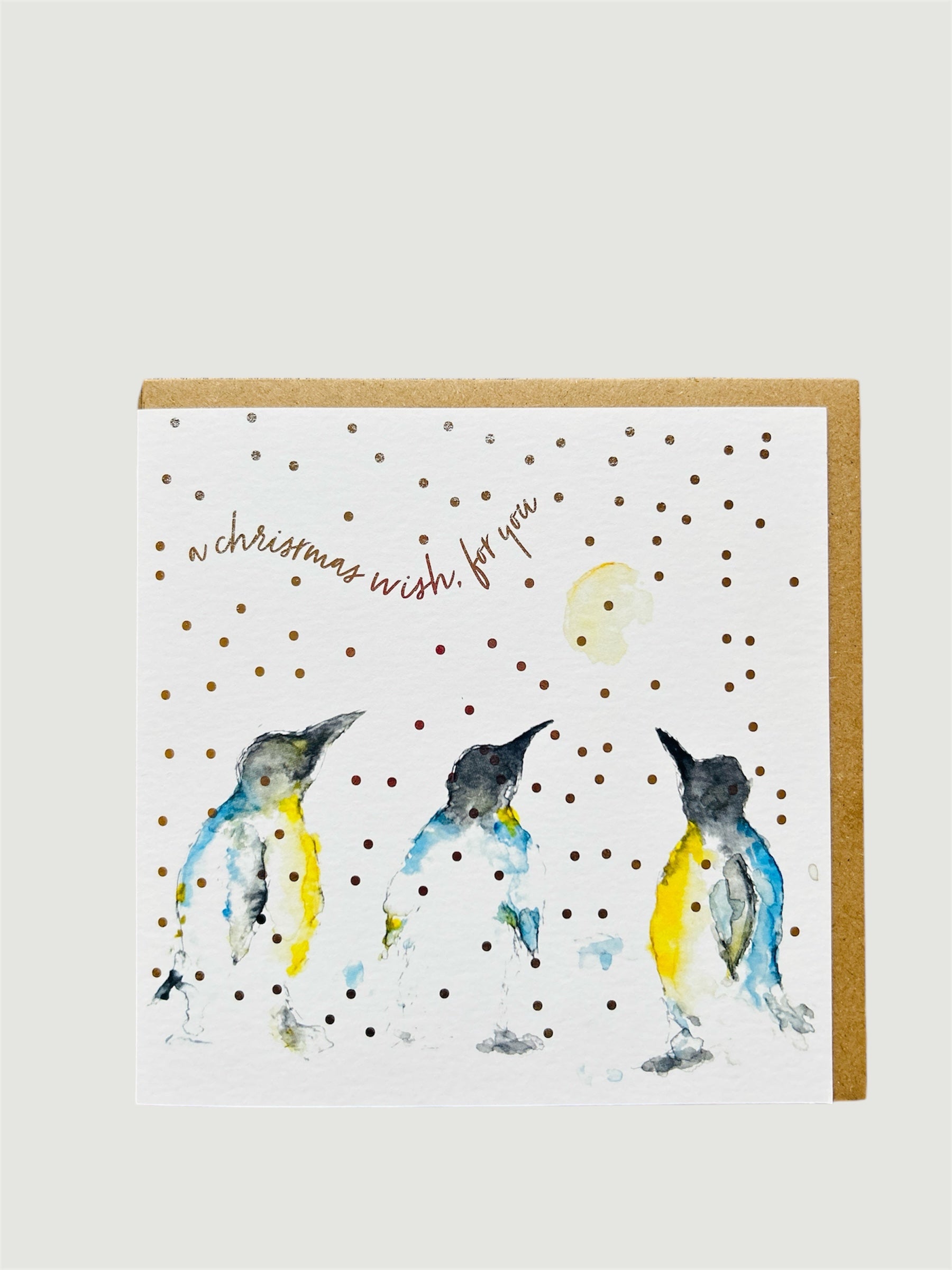 Christmas Penguins, 'A Christmas Wish' Christmas Card - by Sarah Epsom