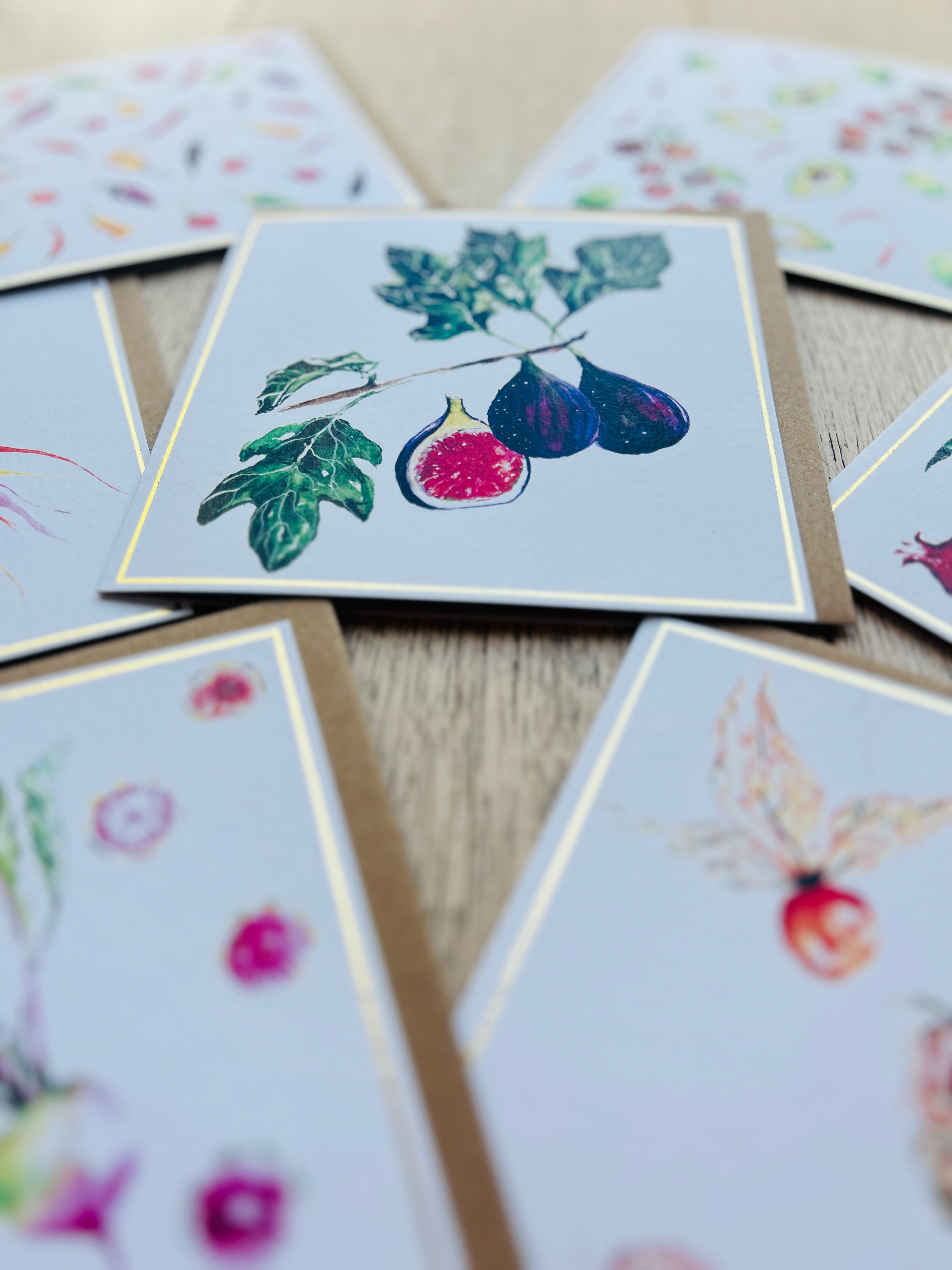 Fig 'Delightful Figs' Greeting Card - by Sarah Epsom