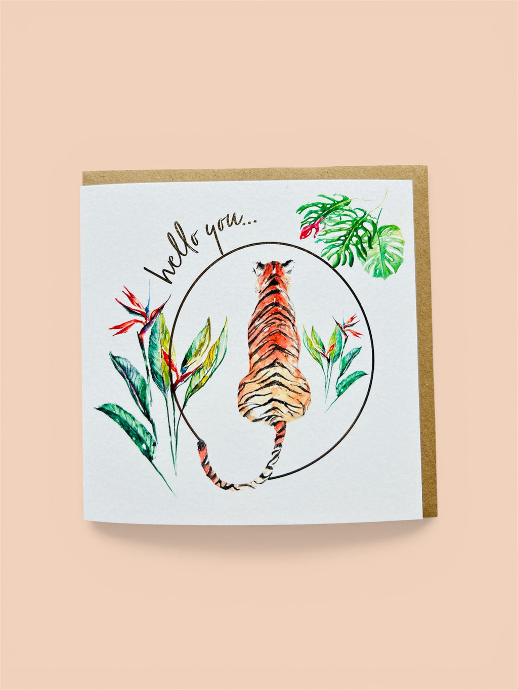 Tiger 'Hello You' Greeting Card - by artist Sarah Epsom