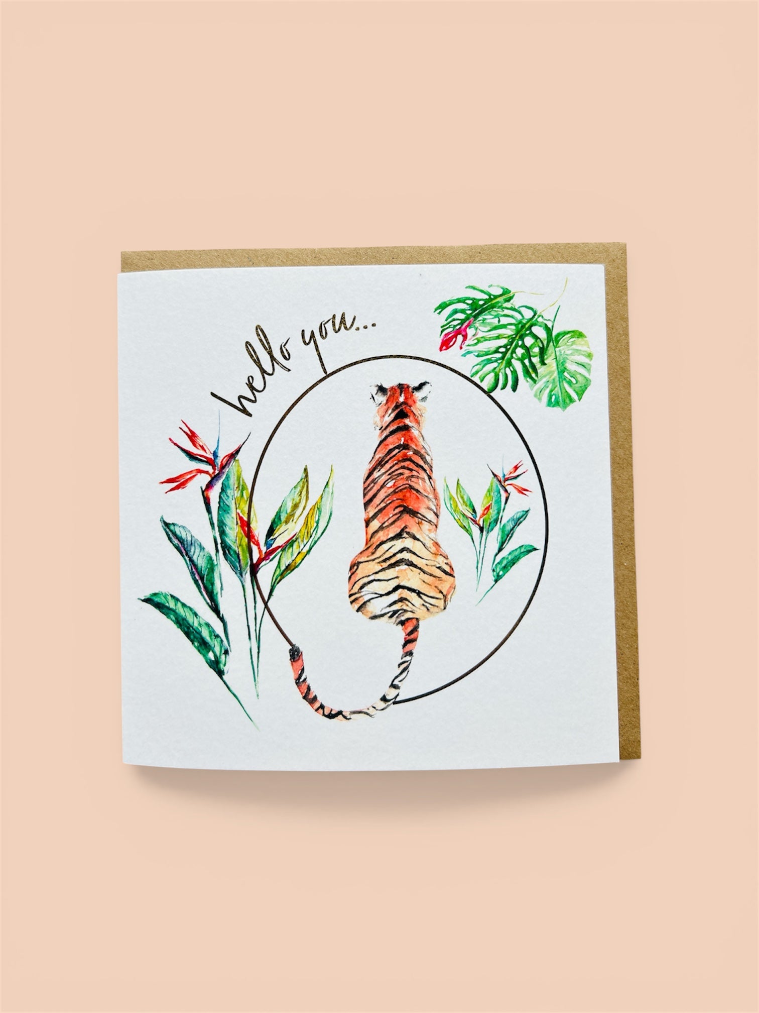 Tiger 'Hello You' Greeting Card - by Sarah Epsom