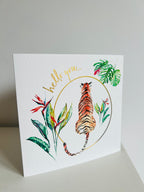 Tiger 'Hello You' Greeting Card - by artist Sarah Epsom