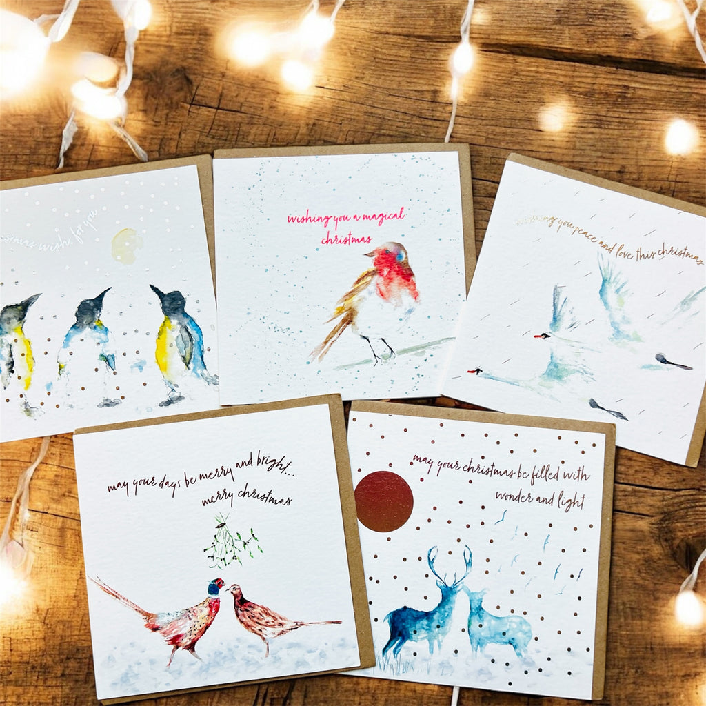 Christmas Deer 'May your Christmas be filled with magic and light' Greeting Card - by Sarah Epsom