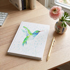 Hummingbird Hardback Journal, Watercolour Art, A5 Notebook, Plain Paper, by Sarah Epsom