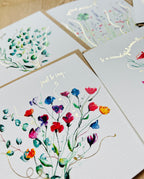 Floral Greeting Cards 'Aura', Occasions, Mothers Day, Sympathy, Good Luck by Sarah Epsom