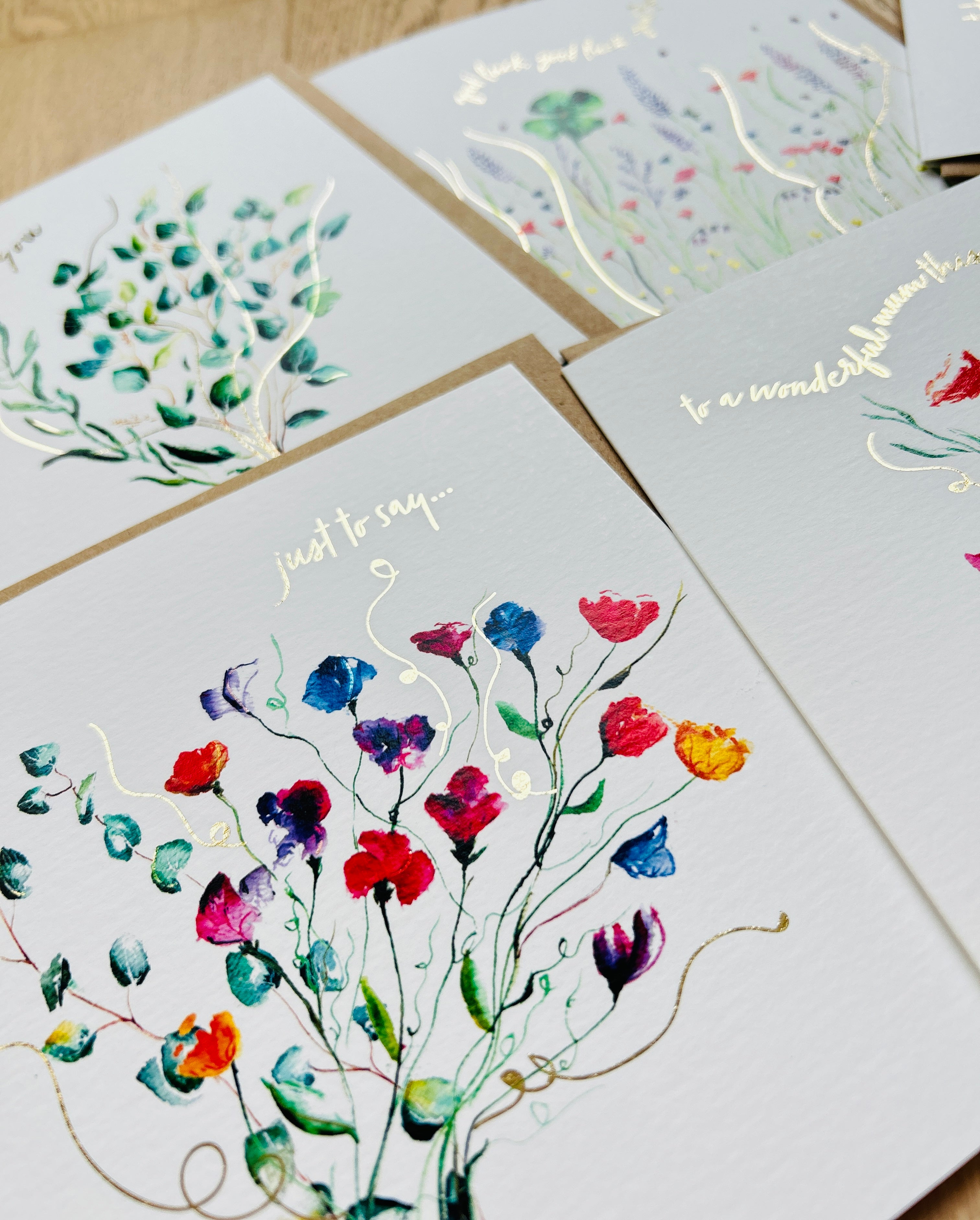 Floral Greeting Cards 'Aura', Occasions, Mothers Day, Sympathy, Good Luck by Sarah Epsom