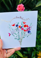 Flower Bouquet 'Wonderful Mum' Mothers Day Greeting Card - by Sarah Epsom - Available for pre-order