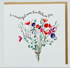 Flower Bouquet 'Wonderful Mum' Mothers Day Greeting Card - by Sarah Epsom - Available for pre-order