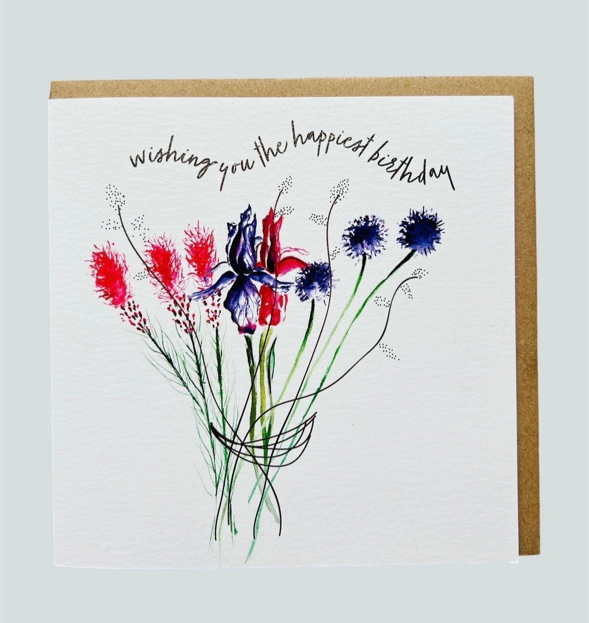 Flower Bouquet 'Wishing you the happiest birthday' Birthday Greeting Card - by Sarah Epsom - Available for pre-order