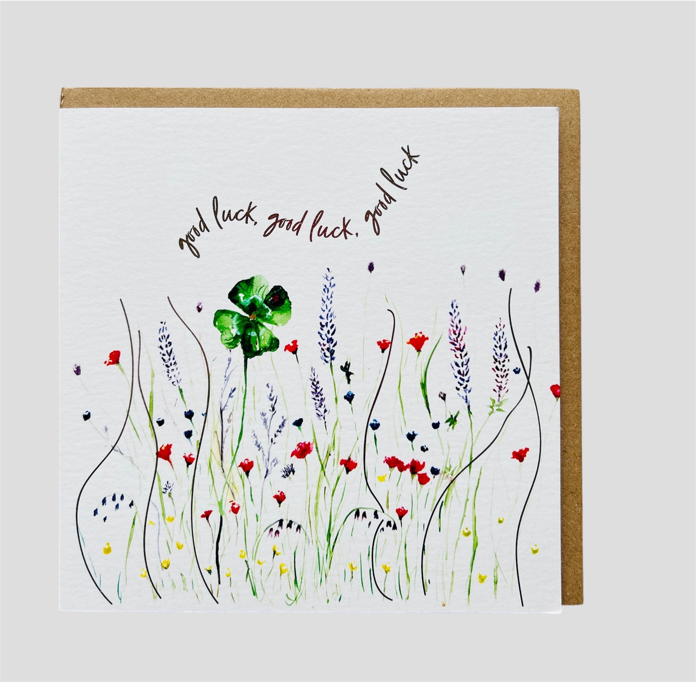 Lucky Clover 'Good Luck' Good luck Greeting Card - by Sarah Epsom - Available for pre-order