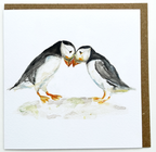 Two of us 'Puffins' Greeting Card - by Sarah Epsom