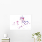 Jellyfish Art Print 'Jellyfish and Friends' | A3 Giclée on Textured Paper, by artist Sarah Epsom