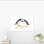 Two Puffins Art Print 'Two of Us' | A3 Giclée on Textured Paper, by artist Sarah Epsom