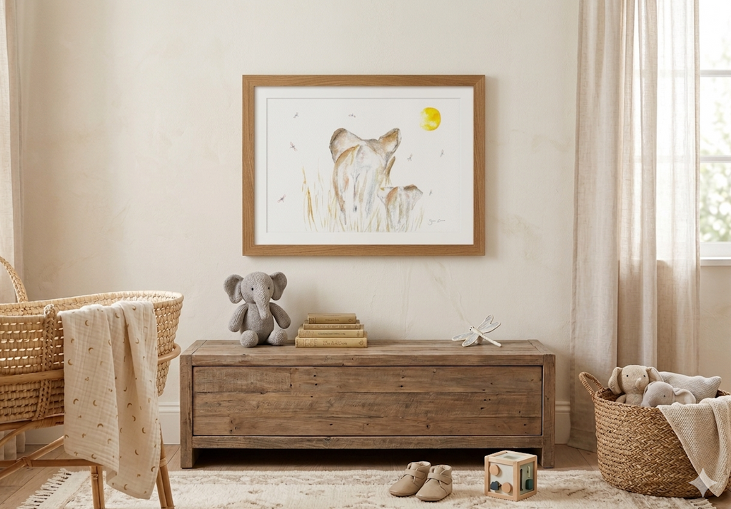 Elephant Print |  Nursery Print | A3 Giclée on Hahnemühle German Etching Paper by Sarah Epsom - by artist Sarah Epsom (Copy)