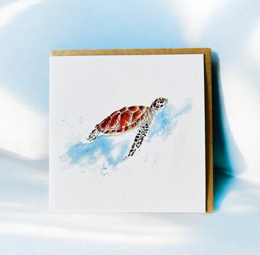 Turtle Greeting Card - by artist Sarah Epsom