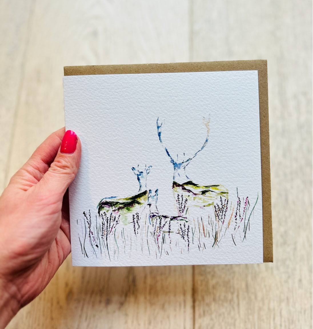 Reindeer 'Together' Greeting Card by Sarah Epsom