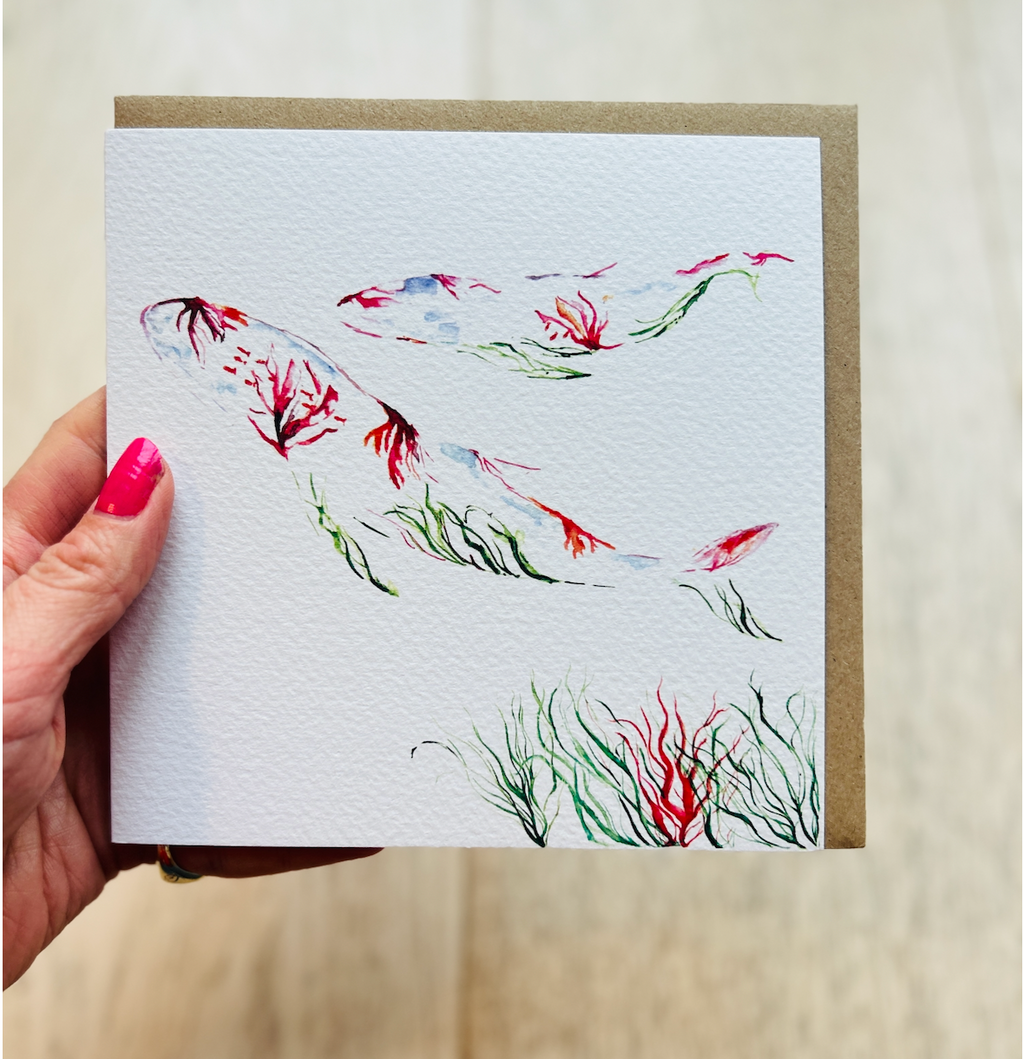 Whale and baby 'This Moment' Greeting Card - by Sarah Epsom